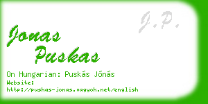 jonas puskas business card