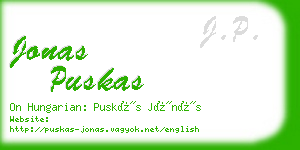 jonas puskas business card